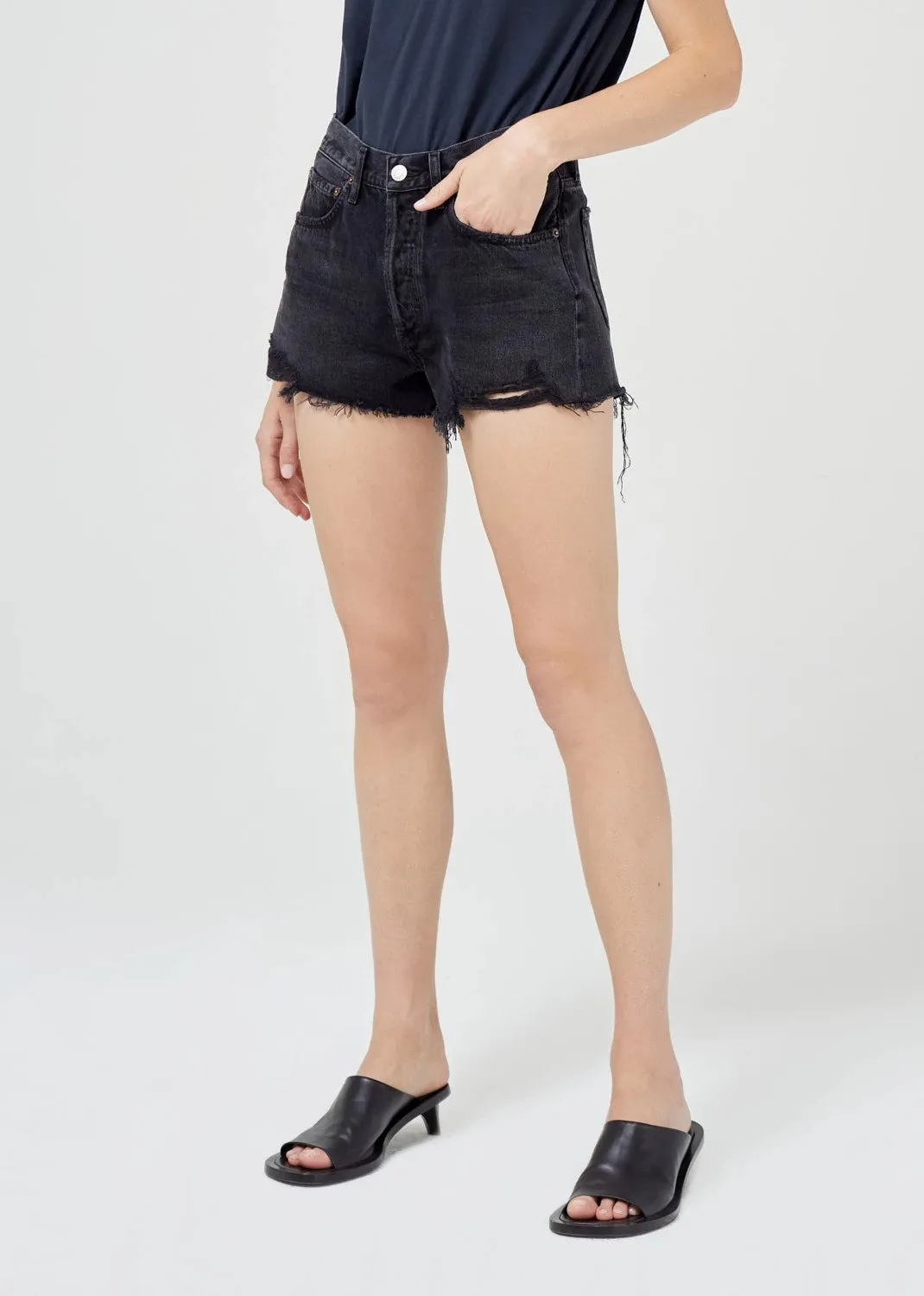 AGOLDE PARKER HIGH RISE CUTOFF SHORT CURSE