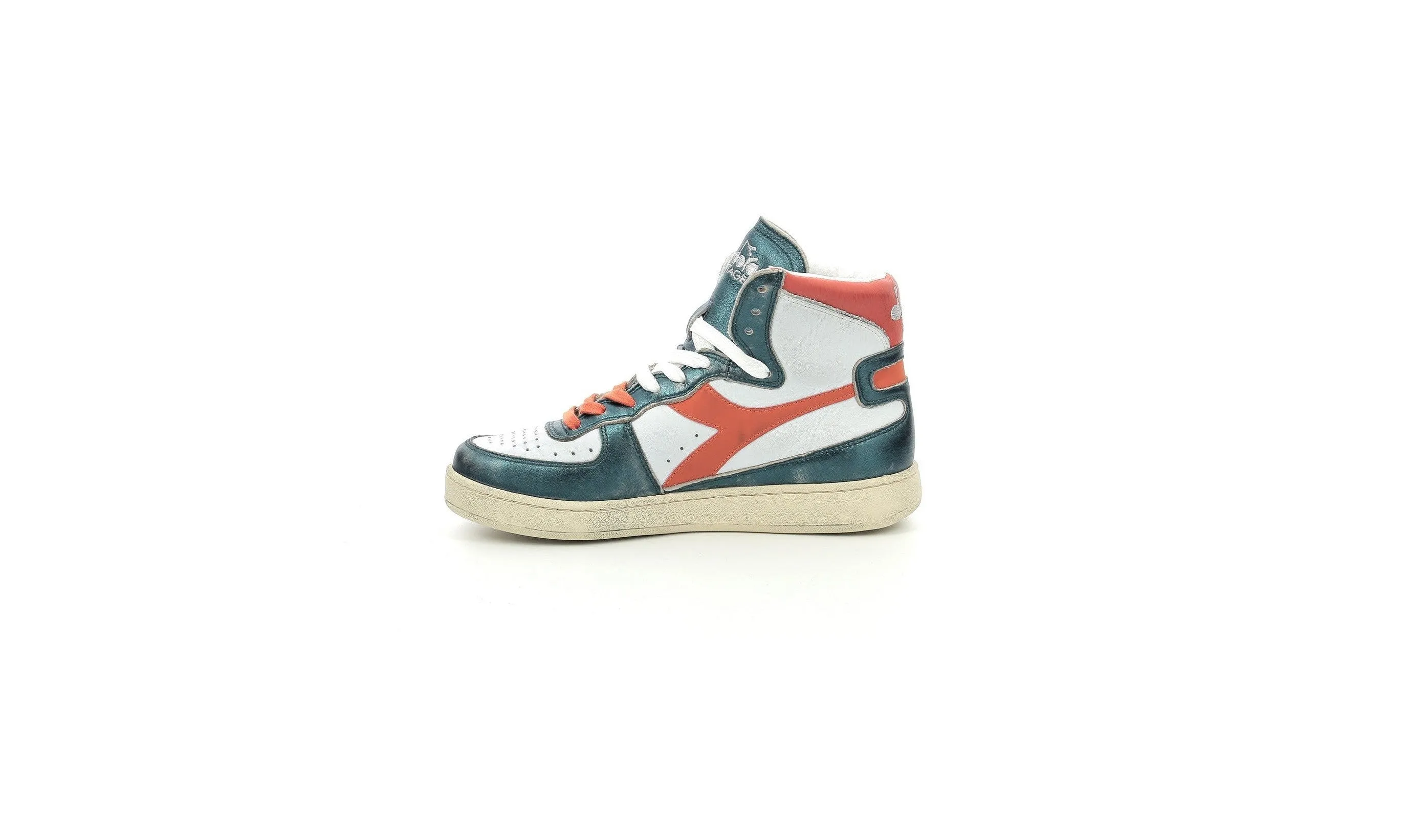 Diadora - Sneakers Haut Metal Mix Used - White/Tropical Orange - Mixte