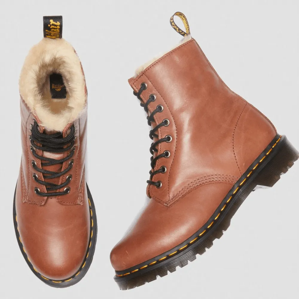 Dr Martens 1460 Serena Fur Lined Boots - Tan
