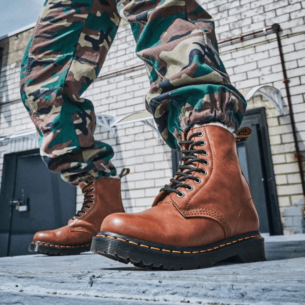 Dr Martens 1460 Serena Fur Lined Boots - Tan