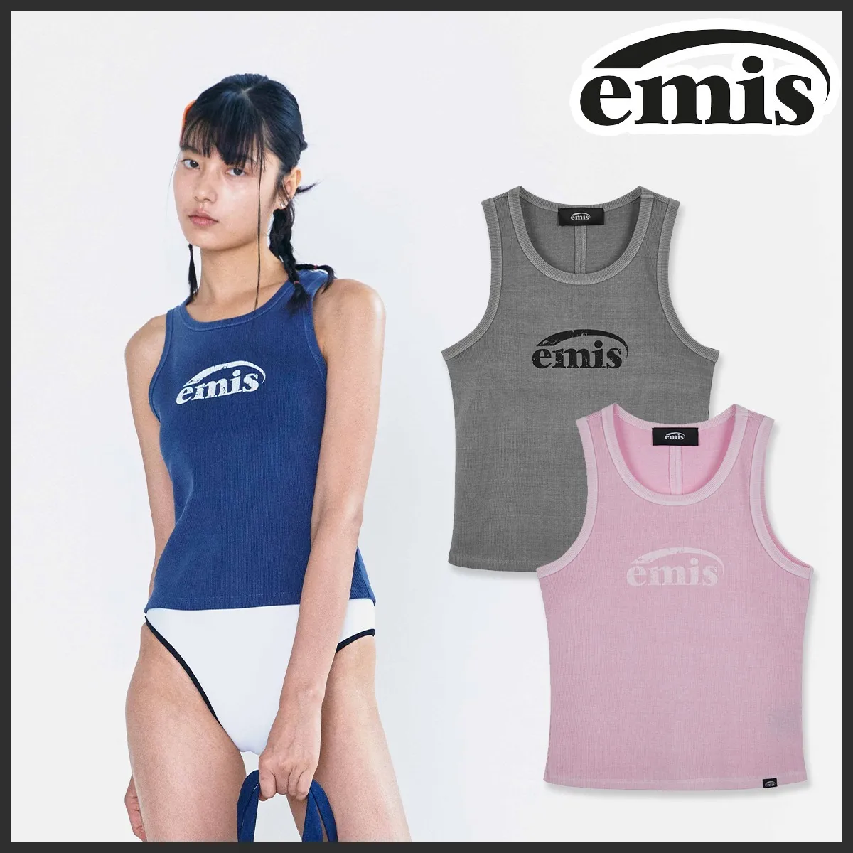 EMIS  |Blended Fabrics Street Style Plain Logo Outlet