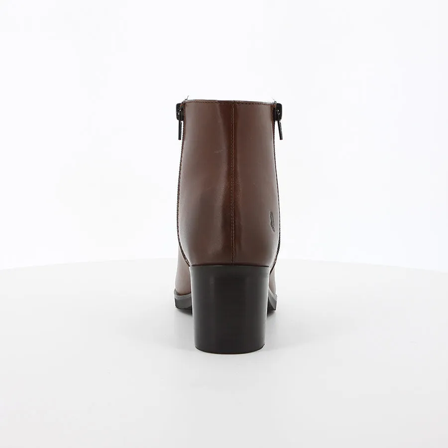 Hush Puppies Hpl01350 Womens Dawn Leather Boots Dark Brown