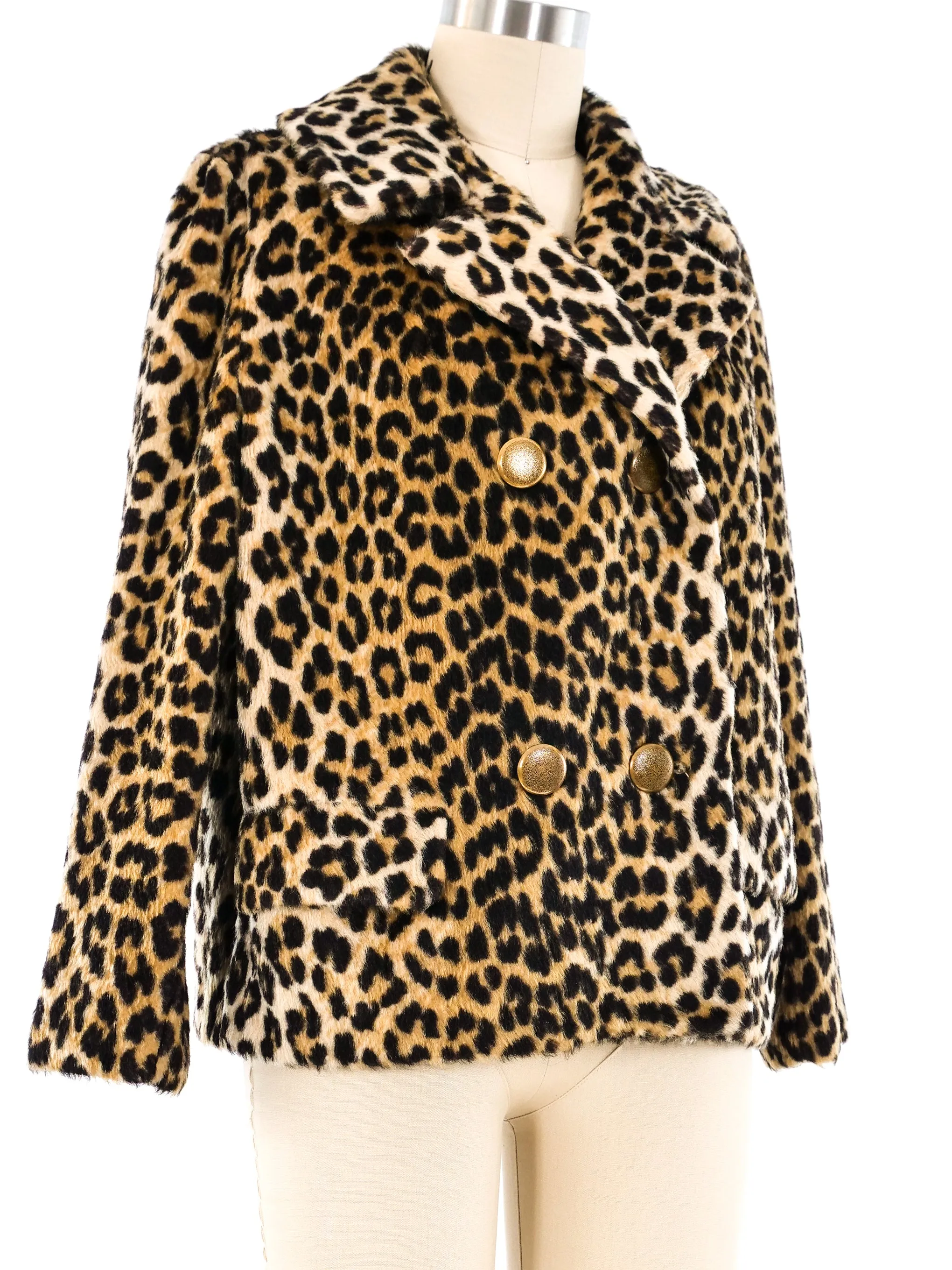 Leopard Faux Fur Cropped Jacket