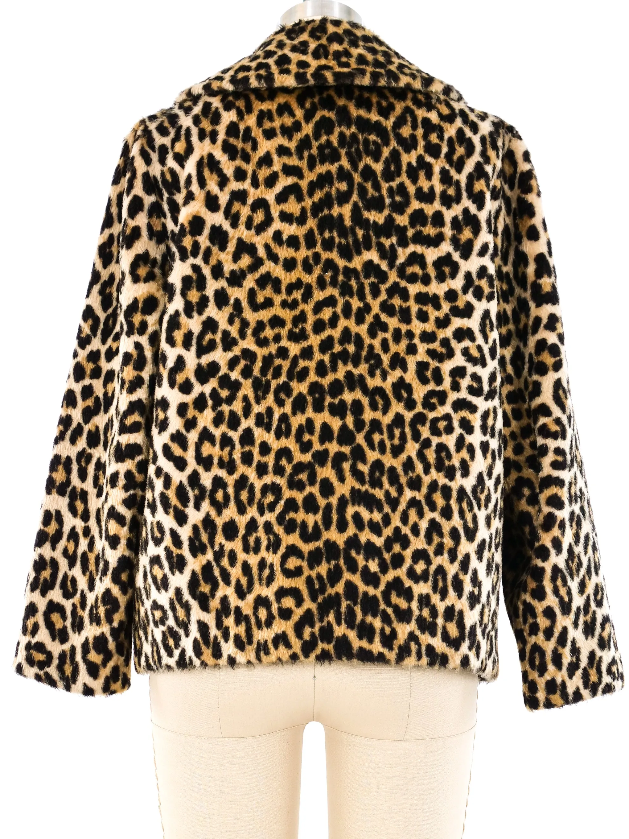 Leopard Faux Fur Cropped Jacket