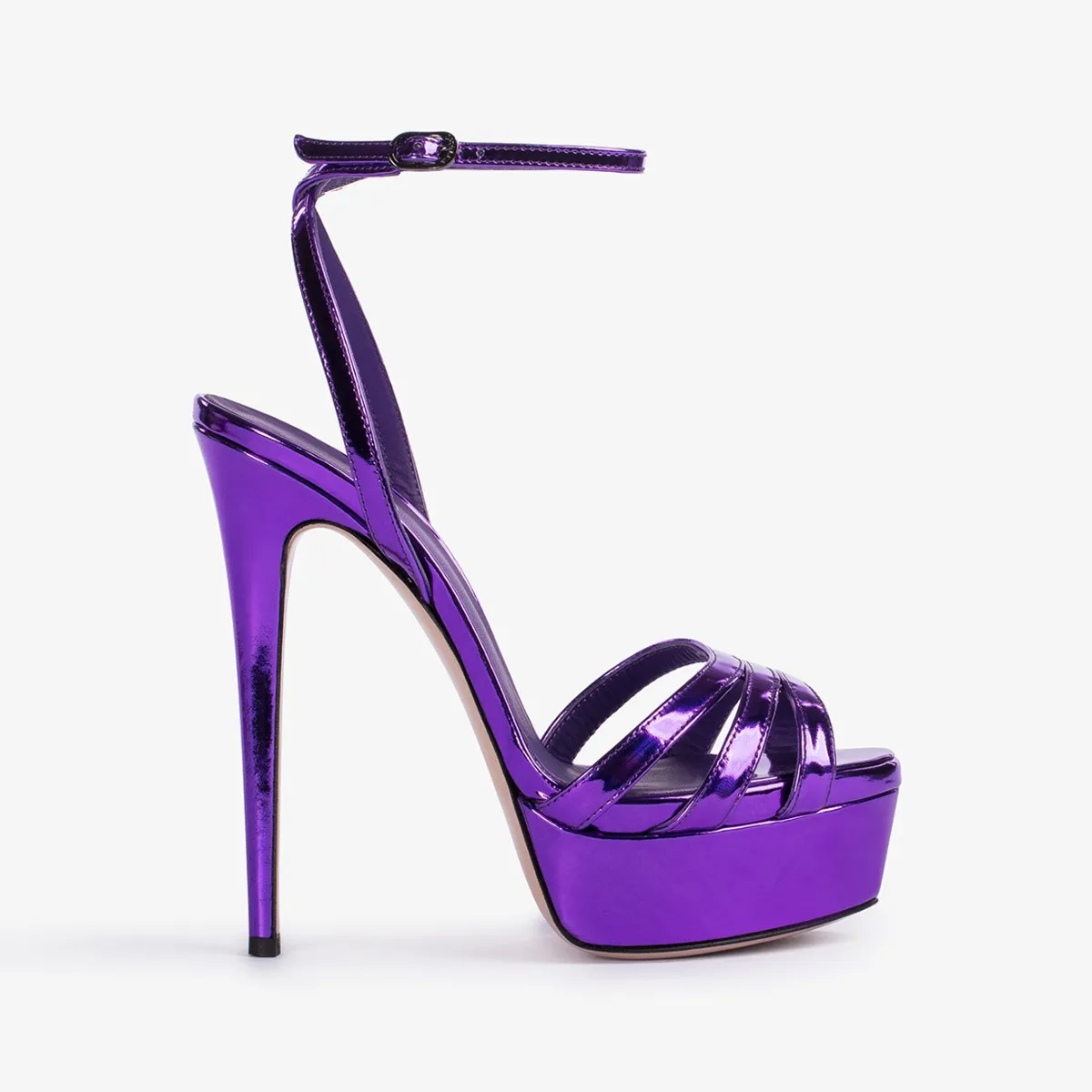 LOLA SANDAL 140 mm Kamala purple metallic platform sandal