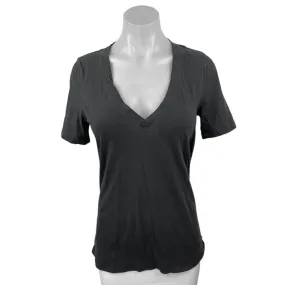 Lululemon Women's Black V-Neck Short Sleeve Slim Casual Tee T Shirt Top Size 4