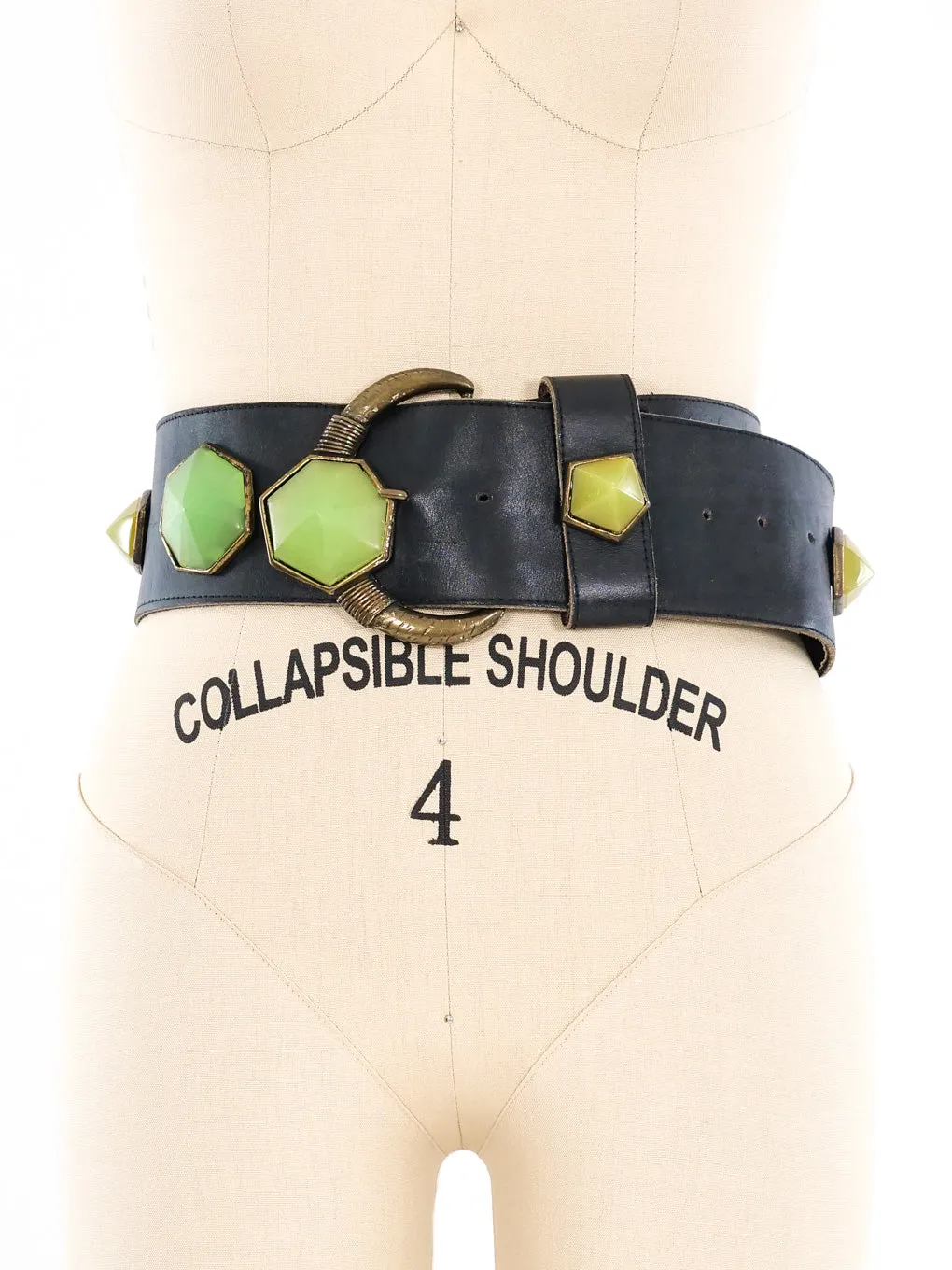 Michael Morrison Jade Resin Studded Belt