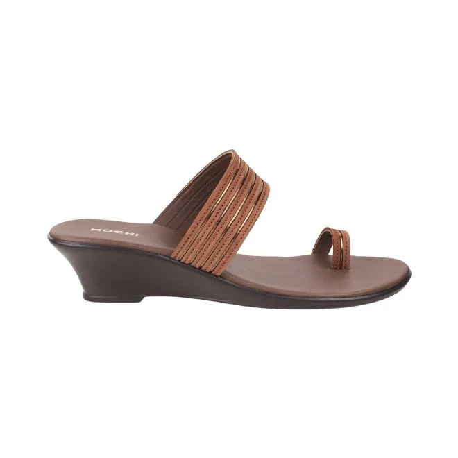Mochi Women Tan Casual Slip Ons