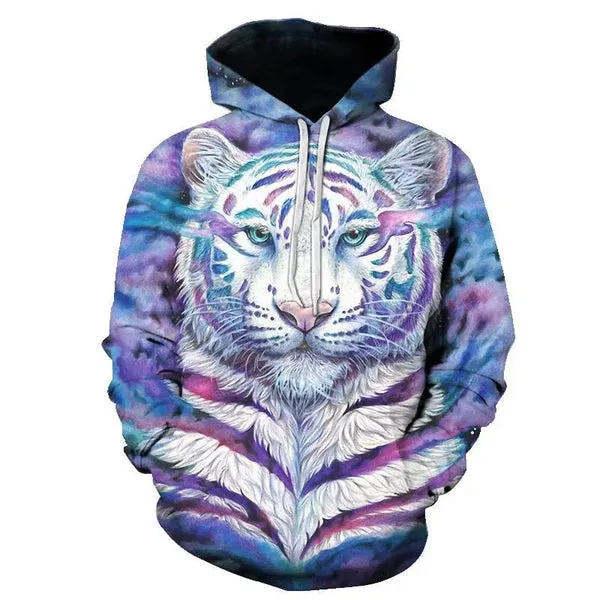 WHITE & PURPLE TIGER STRIPE HOODIE